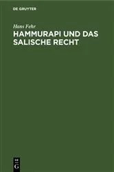 Book cover of Hammurapi und das salische Recht by Hans Fehr