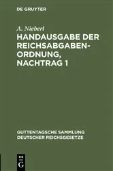 Book cover of Handausgabe der Reichsabgabenordnung, Nachtrag 1 by A. Nieberl