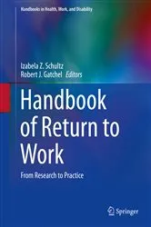 Book cover of Handbook of Return to Work by Izabela Z. Schultz