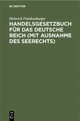Book cover of Handelsgesetzbuch für das Deutsche Reich (mit Ausnahme des Seerechts) (4th ed.) by Unknown