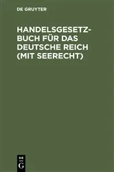 Book cover of Handelsgesetzbuch für das deutsche Reich (mit Seerecht) by Unknown