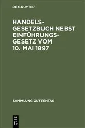 Book cover of Handelsgesetzbuch nebst Einführungsgesetz vom 10. Mai 1897 (11th ed.) by Unknown