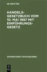Book cover of Handelsgesetzbuch vom 10. Mai 1897 mit Einführungsgesetz (2nd ed.) by Unknown