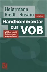 Book cover of Handkommentar zur VOB (10th ed.) by Wolfgang Heiermann