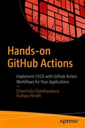 Book cover of Hands-on GitHub Actions by Chaminda Chandrasekara