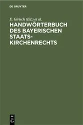 Book cover of Handwörterbuch des bayerischen Staatskirchenrechts (2nd ed.) by E. Girisch