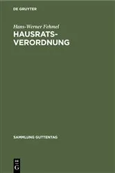 Book cover of Hausratsverordnung by Hans-Werner Fehmel