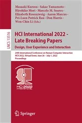 Book cover of HCI International 2022 - Late Breaking Papers. Design, User Experience and Interaction by Masaaki Kurosu