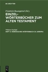 Book cover of Hebräisches Wörterbuch zu Jeremia by Wilhelm Rudolph