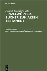 Book cover of Hebräisches Wörterbuch zu Jesaja (2nd ed.) by Johannes Hempel