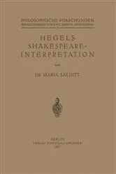 Book cover of Hegels Shakespeare- Interpretation by Maria Salditt