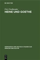 Book cover of Heine und Goethe by Fritz Friedlaender
