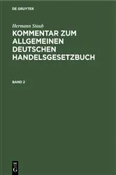 Book cover of Hermann Staub: Kommentar zum Allgemeinen Deutschen Handelsgesetzbuch. Band 2 (2nd ed.) by Oskar Pisko