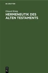 Book cover of Hermeneutik des Alten Testaments by Eduard König