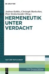 Book cover of Hermeneutik unter Verdacht by Andreas Kablitz