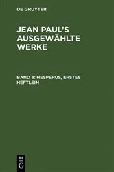 Book cover of Hesperus, erstes Heftlein by Jean Paul