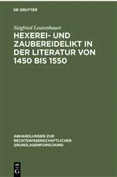 Book cover of Hexerei- und Zaubereidelikt in der Literatur von 1450 bis 1550 by Siegfried Leutenbauer