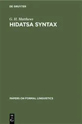 Book cover of Hidatsa Syntax by G. H. Matthews
