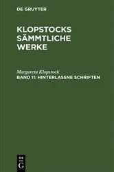 Book cover of Hinterlaßne Schriften by Margareta Klopstock