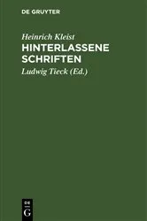 Book cover of Hinterlassene Schriften by Heinrich Kleist