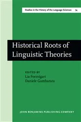 Book cover of Historical Roots of Linguistic Theories by Unknown