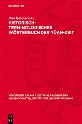 Book cover of Historisch-terminologisches Wörterbuch der Yüan-Zeit by Paul Ratchnevsky