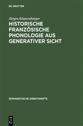 Book cover of Historische französische Phonologie aus generativer Sicht by Unknown