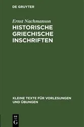 Book cover of Historische griechische Inschriften by Ernst Nachmanson