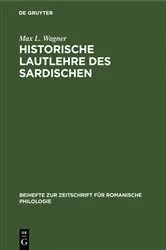 Book cover of Historische Lautlehre des Sardischen by Unknown