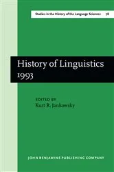Book cover of History of Linguistics 1993 by Kurt R. Jankowsky