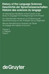 Book cover of History of the Language Sciences / Geschichte der Sprachwissenschaften / Histoire des sciences du langage. 3. Teilband by Unknown