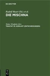 Book cover of Horajot (Entscheidungen) by Walter Windfuhr