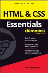 Book cover of HTML & CSS Essentials For Dummies by Paul McFedries