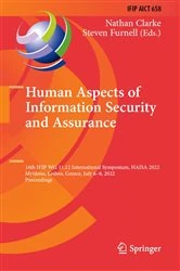 Book cover of Human Aspects of Information Security and Assurance by Nathan Clarke