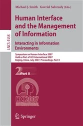 Book cover of Human Interface and the Management of Information. Interacting in Information Environments by Michael J. Smith