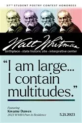 Book cover of I Am Large ... I Contain Multitudes by Walt Whitman Birthplace