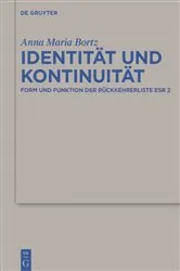 Book cover of Identität und Kontinuität by Anna Maria Bortz