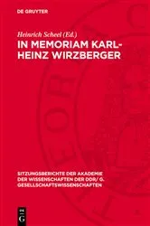 Book cover of In memoriam Karl-Heinz Wirzberger by Heinrich Scheel