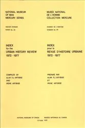 Book cover of Index for the Urban History Review 1972-1977 / Index pour la revue d’histoire urbaine 1972-1977 by Les Presses de l'Université d'Ottawa/University of Ottawa Press