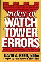Book cover of Index of Watchtower Errors 1879 to 1989 by David A. Reed