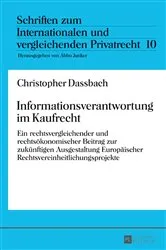 Book cover of Informationsverantwortung im Kaufrecht by Christopher Dassbach