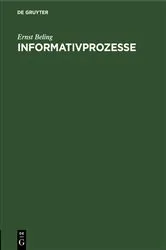 Book cover of Informativprozesse by Ernst Beling