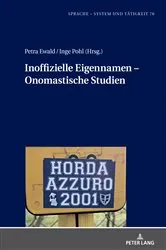 Book cover of Inoffizielle Eigennamen – Onomastische Studien by Inge Pohl