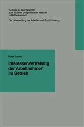 Book cover of Interessenvertretung der Arbeitnehmer im Betrieb by Peter Sander