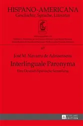 Book cover of Interlinguale Paronyma by José M. Navarro de Adriaensens