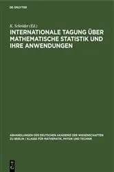 Book cover of Internationale Tagung über mathematische Statistik und ihre Anwendungen by K. Schröder