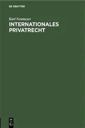 Book cover of Internationales Privatrecht (2nd ed.) by Karl Neumeyer