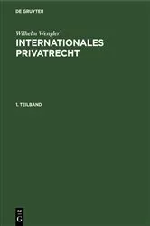 Book cover of Internationales Privatrecht by Wilhelm Wengler
