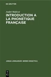 Book cover of Introduction a la Phonetique Française by André Malécot