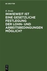 Book cover of Inwieweit ist eine gesetzliche Festlegung der Lohn- und Arbeitsbedingungen möglich? by Unknown